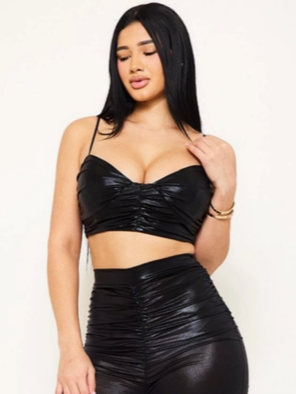 {NEW ARRIVAL} Aurora Foil Ruched Crop Top
